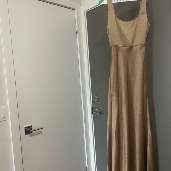 Satin Gold Evening Gown - Picture 6 of 6